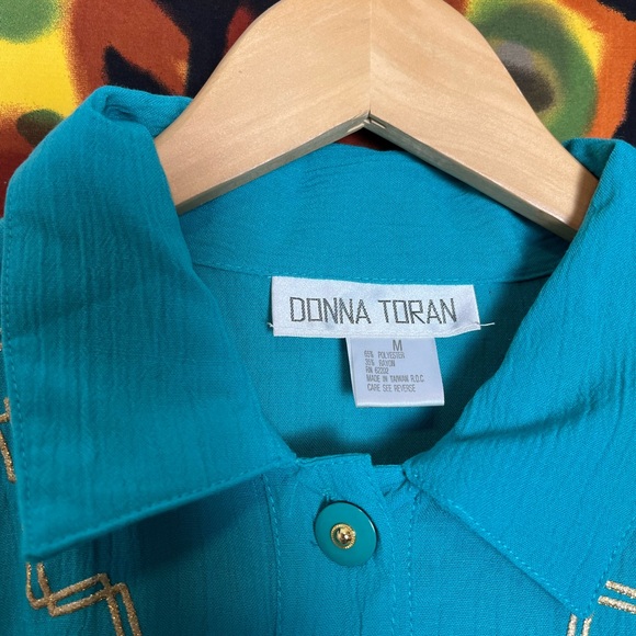 Vintage Donna Toran “Jaguars Teal” Jumpsuit Womens Size Medium - Picture 4 of 16